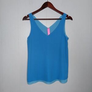 Lilly Pulitzer Florin Reversible Tank Top Womens Size XS Blue Double  V-Neck